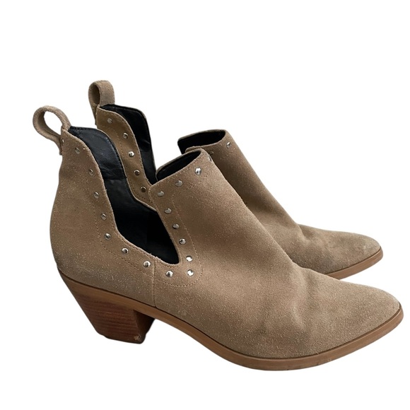 Rebecca Minkoff Lana Taupe Oiled Suede Studded Ankle Boot Size 8.5 - Picture 3 of 8